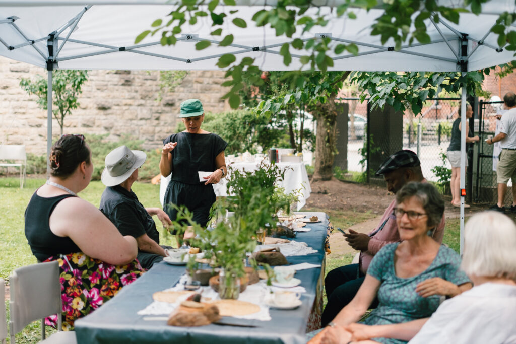 Meryenda artist project in the garden at CDCC