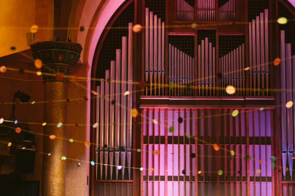 Close up image of organ piano inside CDCC