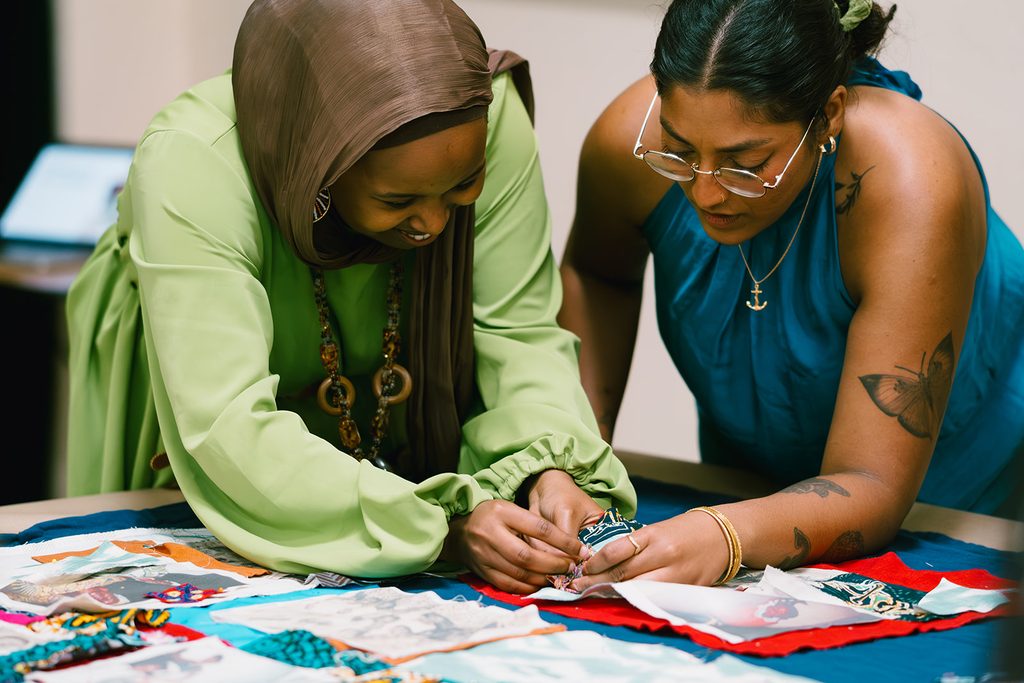 Participants in the student run Collaborative Quilting Workshop