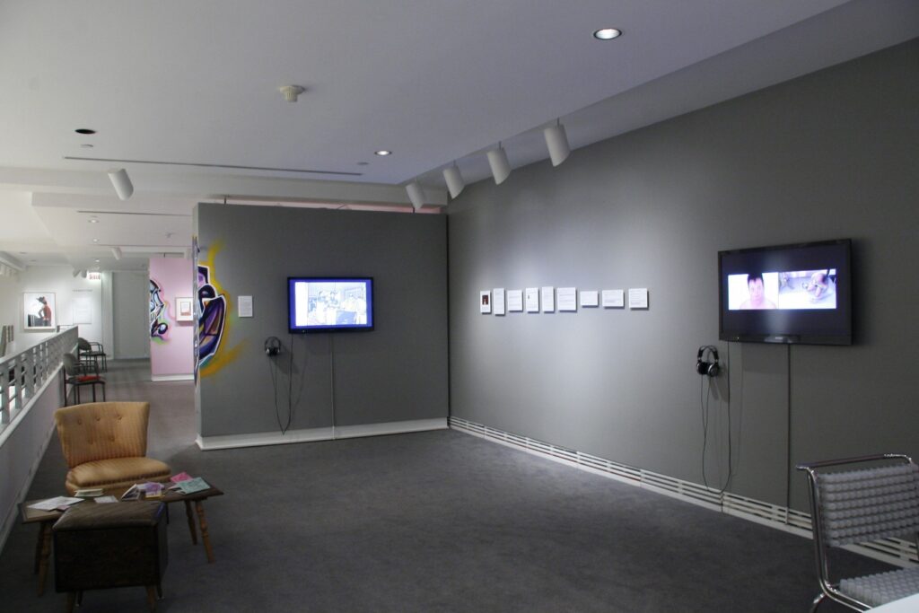 CUAG's mezzanine Gallery with seating available for a past exhibition